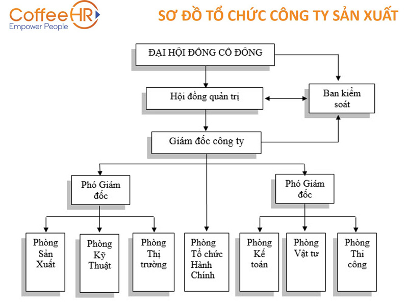 sơ đồ tổ chức của công ty sản xuất tại Việt Nam