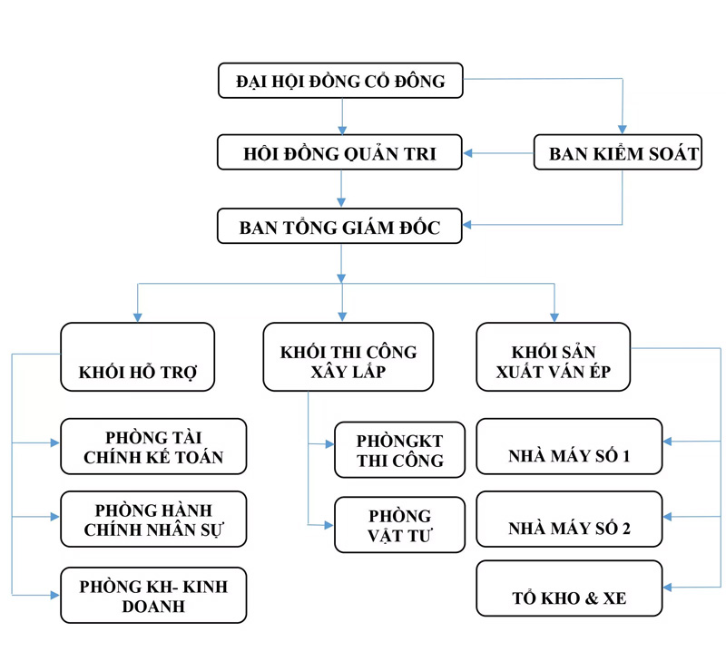 sơ đồ tổ chức của một công ty cổ phần tại Việt Nam